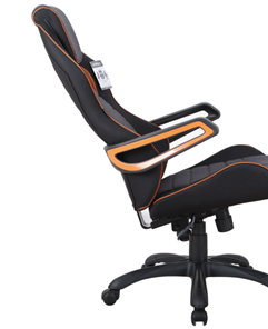 Кресло офисное Brabix Techno Pro GM-003 (ткань, черное/серое, вставки оранжевые) в Барнауле - предосмотр 1