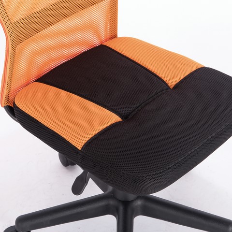 Кресло компьютерное Brabix Smart MG-313 (без подлокотников, комбинированное, черное/оранжевое) 531844 в Барнауле - изображение 6