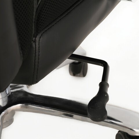 Компьютерное кресло Brabix Premium Bomer HD-007 (рециклированная кожа, хром, черное) 531939 в Барнауле - изображение 5
