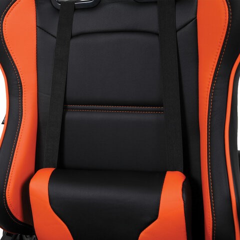 Кресло Brabix GT Racer GM-100 (две подушки, экокожа, черное/оранжевое) 531925 в Барнауле - изображение 6