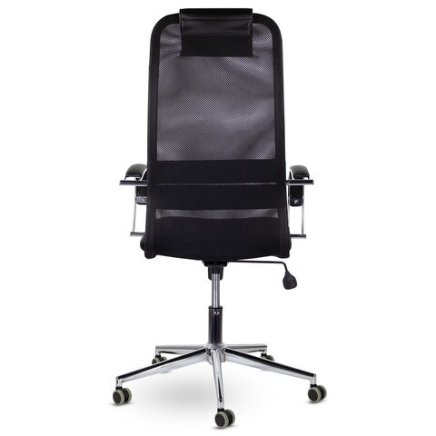 Кресло офисное Brabix Premium Pilot EX-610 CH (хром, ткань-сетка, черное) 532417 в Барнауле - изображение 4