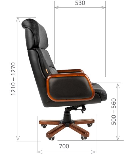 Офисное кресло CHAIRMAN 417 кожа черная в Барнауле - изображение 2