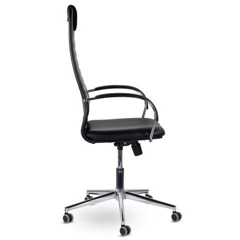 Кресло офисное Brabix Premium Pilot EX-610 CH (хром, кожзам, черное) 532418 в Барнауле - изображение 1