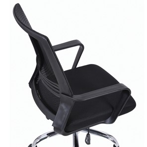 Кресло офисное Brabix Daily MG-317 (с подлокотниками, хром, черное) 531833 в Барнауле - предосмотр 7