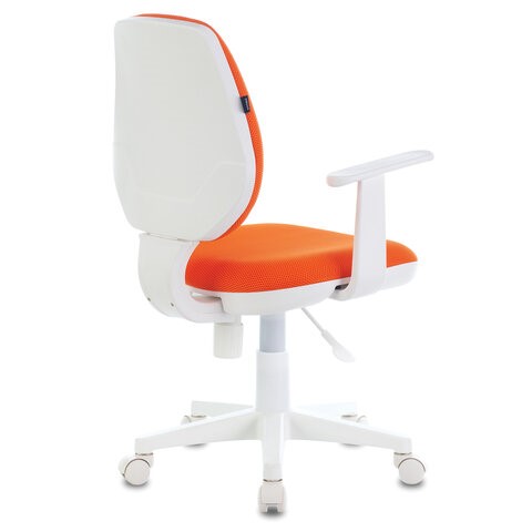 Кресло Brabix Fancy MG-201W (с подлокотниками, пластик белый, оранжевое) 532410 в Барнауле - изображение 2