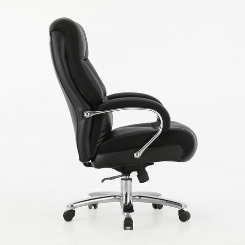 Компьютерное кресло Brabix Premium Bomer HD-007 (рециклированная кожа, хром, черное) 531939 в Барнауле - изображение 1
