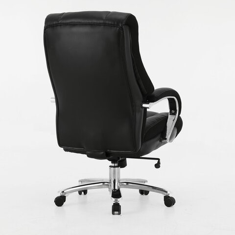 Компьютерное кресло Brabix Premium Bomer HD-007 (рециклированная кожа, хром, черное) 531939 в Барнауле - изображение 2