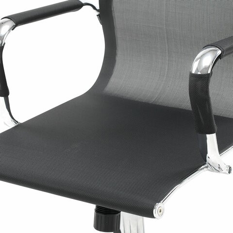Офисное кресло Brabix Line EX-530 (хром, сетка, черное) 531846 в Барнауле - изображение 7