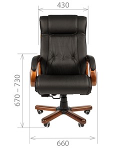 Офисное кресло CHAIRMAN 653 кожа черная в Барнауле - предосмотр 1