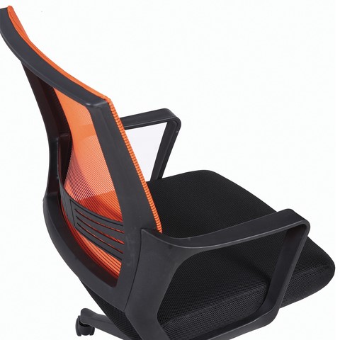 Кресло Brabix Balance MG-320 (с подлокотниками, комбинированное черное/оранжевое) 531832 в Барнауле - изображение 7