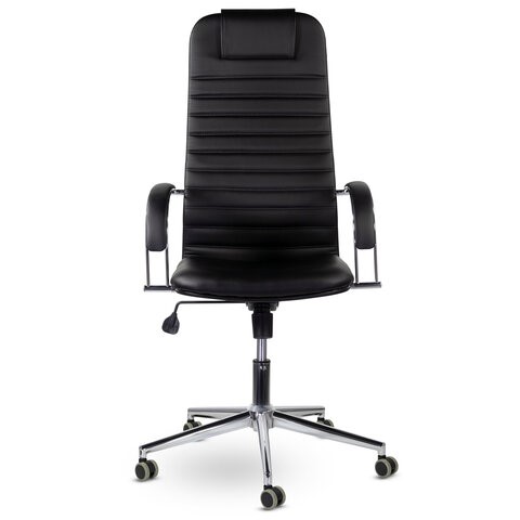 Кресло офисное Brabix Premium Pilot EX-610 CH (хром, кожзам, черное) 532418 в Барнауле - изображение 2