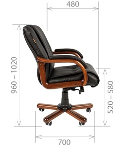 Кресло компьютерное CHAIRMAN 653M кожа черная в Барнауле - предосмотр 2