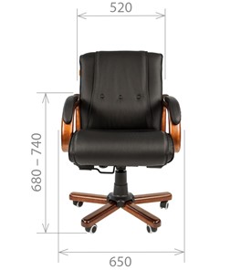 Кресло компьютерное CHAIRMAN 653M кожа черная в Барнауле - предосмотр 1