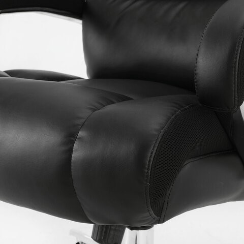 Компьютерное кресло Brabix Premium Bomer HD-007 (рециклированная кожа, хром, черное) 531939 в Барнауле - изображение 3