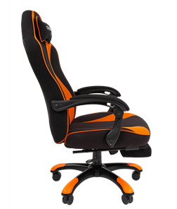 Игровое кресло CHAIRMAN GAME 35 с выдвижной подставкой для ног Ткань черная / Ткань оранжевая в Барнауле - предосмотр 2