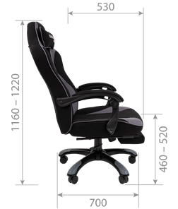 Игровое кресло CHAIRMAN GAME 35 с выдвижной подставкой для ног Ткань черная / Ткань оранжевая в Барнауле - предосмотр 6