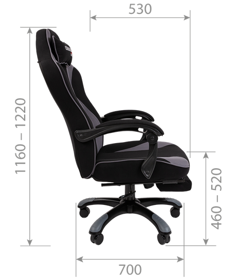 Игровое кресло CHAIRMAN GAME 35 с выдвижной подставкой для ног Ткань черная / Ткань оранжевая в Барнауле - изображение 6