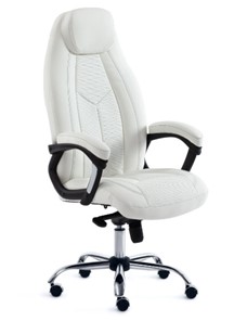 Кресло компьютерное BOSS Lux, кож/зам, белый, арт.15307 в Барнауле