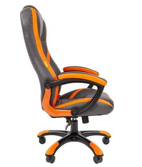 Кресло компьютерное CHAIRMAN GAME 22 эко кожа, серый/оранжевый в Барнауле - изображение 4