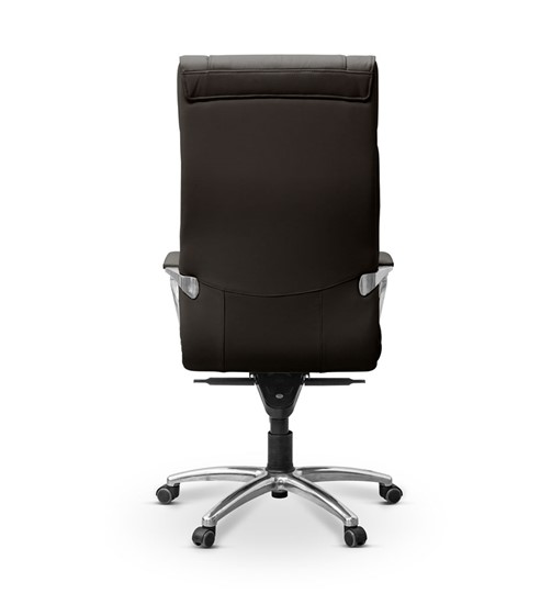 Офисное кресло для руководителя Олимп X (подлокотники хромированные) экокожа премиум / черная CN1114 в Барнауле - изображение 5