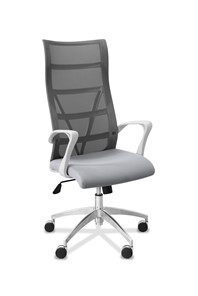 Офисное кресло Топ X белый каркас, сетка/ткань TW / серая/ серая в Барнауле - предосмотр