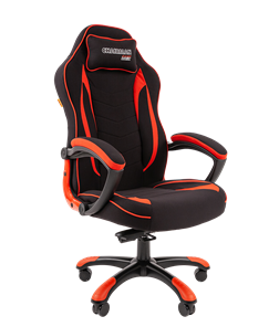 Кресло игровое CHAIRMAN GAME 28 Полиэстер комбинированная ткань красный/черный в Барнауле