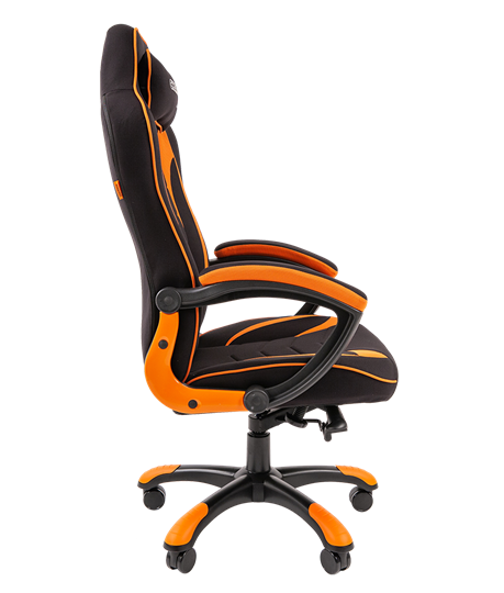 Кресло игровое CHAIRMAN GAME 28 Полиэстер комбинированная ткань оранжевый/черный в Барнауле - изображение 3