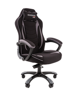 Кресло игровое CHAIRMAN GAME 28 Полиэстер комбинированная ткань серый/черный в Барнауле - предосмотр
