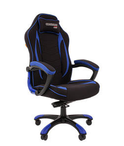 Кресло игровое CHAIRMAN GAME 28 Полиэстер комбинированная ткань синий/черный в Барнауле - предосмотр
