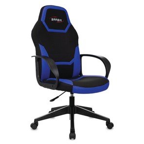 Офисное кресло BRABIX "Alpha GM-018", ткань/экокожа, черное/синее, 532638, GM-018_532638 в Барнауле
