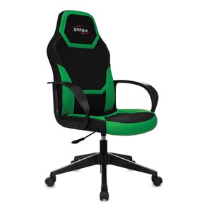 Офисное кресло BRABIX "Alpha GM-018", ткань/экокожа, черное/зеленое, 532639, GM-018_532639 в Барнауле