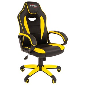 Офисное кресло BRABIX "Blaze GM-162", TW/экокожа, черное/желтое, 532579, 7083507 в Барнауле