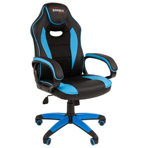 Офисное кресло BRABIX "Blaze GM-162", TW/экокожа, черное/голубое, 532578, 7083506 в Барнауле