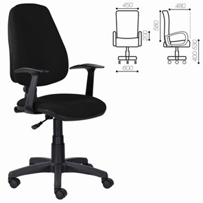 Компьютерное кресло Brabix Comfort MG-321, регулируемая эргономичная спинка, ткань, черное в Барнауле - предосмотр 5