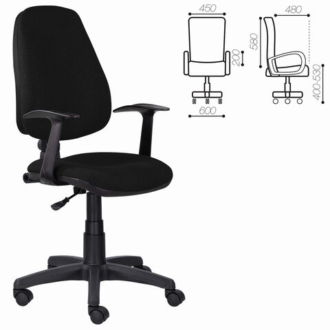 Компьютерное кресло Brabix Comfort MG-321, регулируемая эргономичная спинка, ткань, черное в Барнауле - изображение 5