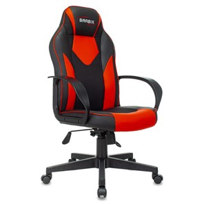 Офисное кресло BRABIX "Game GM-017", экокожа/ткань, черное/красное, 532642, GM-017_532642 в Барнауле