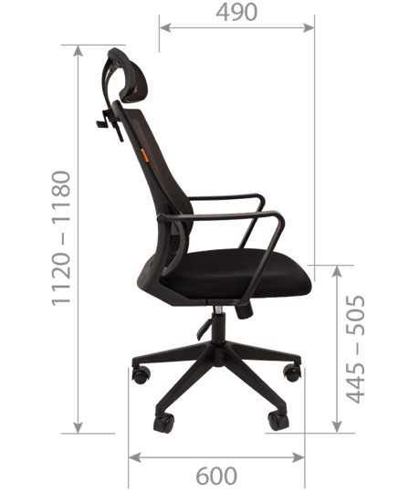 Офисное кресло CHAIRMAN 545 сетка/ткань черный в Барнауле - изображение 4