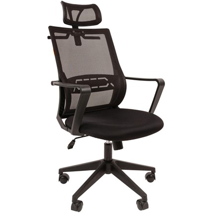 Офисное кресло CHAIRMAN 545 сетка/ткань черный в Барнауле - изображение