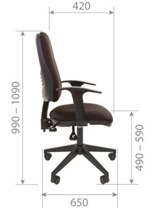 Кресло офисное CHAIRMAN 661 Ткань стандарт 15-13 серая в Барнауле - предосмотр 4