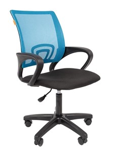 Офисное кресло CHAIRMAN 696 black LT, голубое в Барнауле