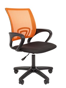 Кресло компьютерное CHAIRMAN 696 black LT, оранжевый в Барнауле