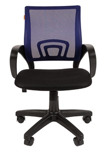 Офисное кресло CHAIRMAN 696 black Сетчатый акрил DW61 синий в Барнауле - предосмотр 1