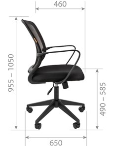 Кресло компьютерное CHAIRMAN 698 black, ткань, цвет черный в Барнауле - предосмотр 2