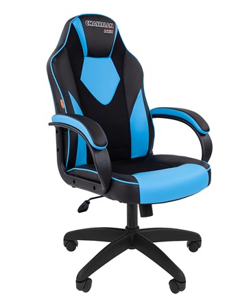 Кресло офисное CHAIRMAN GAME 17, цвет черный / голубой в Барнауле - изображение