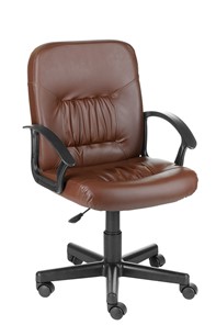 Кресло офисное Чат кожзам коричневый в Барнауле