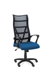 Офисное кресло Топ, сетка/ткань TW / черная/синяя в Барнауле
