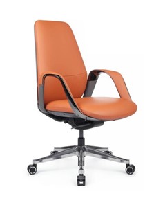 Кресло в офис Napoli-M (YZPN-YR021), Оранжевая кожа/Серая кожа в Барнауле