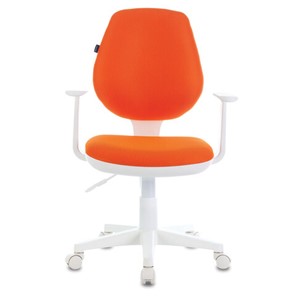 Кресло Brabix Fancy MG-201W (с подлокотниками, пластик белый, оранжевое) 532410 в Барнауле