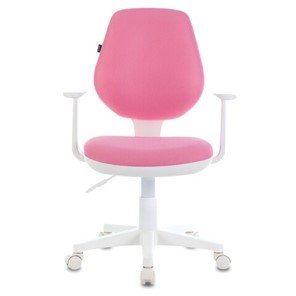 Кресло офисное Brabix Fancy MG-201W (с подлокотниками, пластик белый, розовое) 532409 в Барнауле - предосмотр