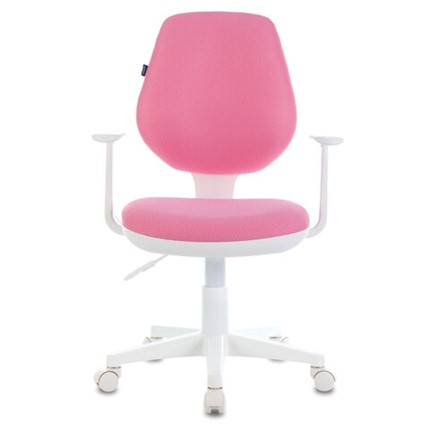 Кресло офисное Brabix Fancy MG-201W (с подлокотниками, пластик белый, розовое) 532409 в Барнауле - изображение